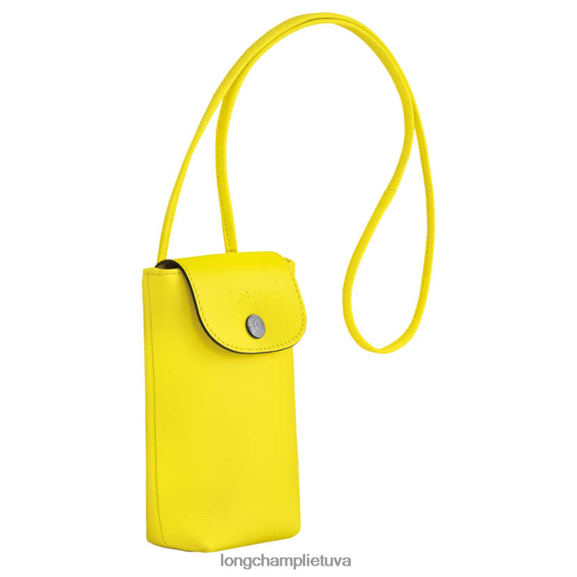 Longchamp le pliage xtra telefono dėklas su odiniais nėriniais citrina moterys odos gaminiai X6B2TB719