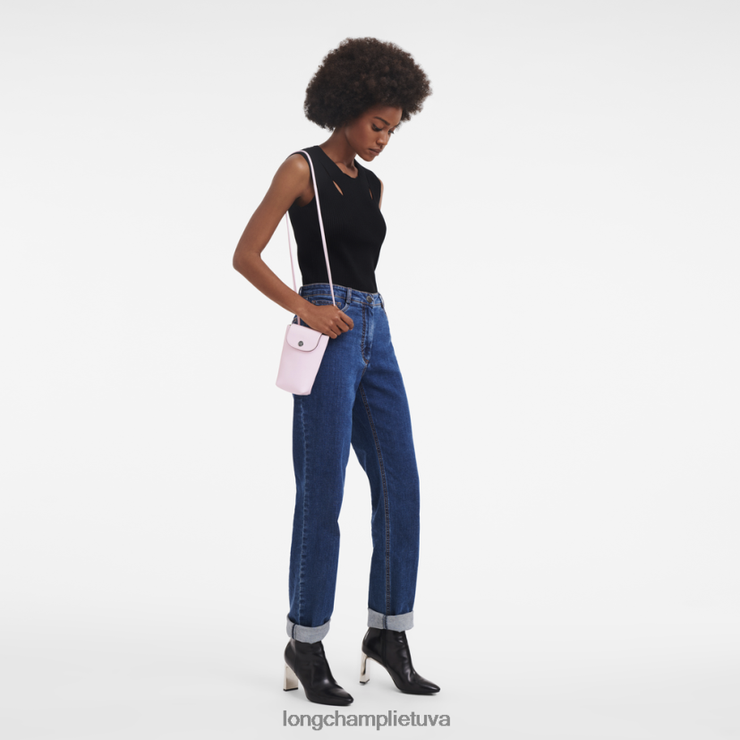 Longchamp le pliage xtra telefono dėklas su odiniais nėriniais žiedlapis rožinis moterys odos gaminiai X6B2TB722