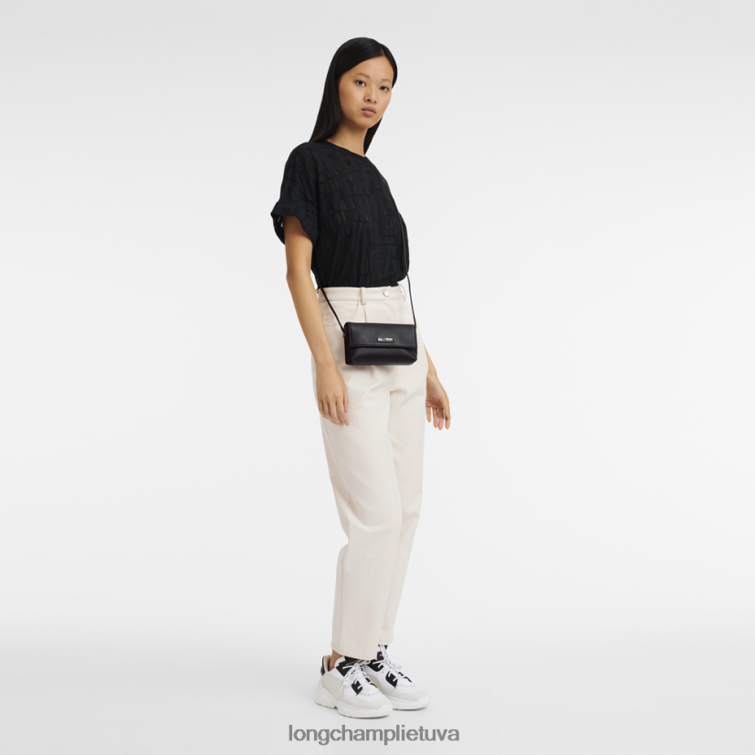 Longchamp roseau esminė sankaba juodas moterys odos gaminiai X6B2TB9