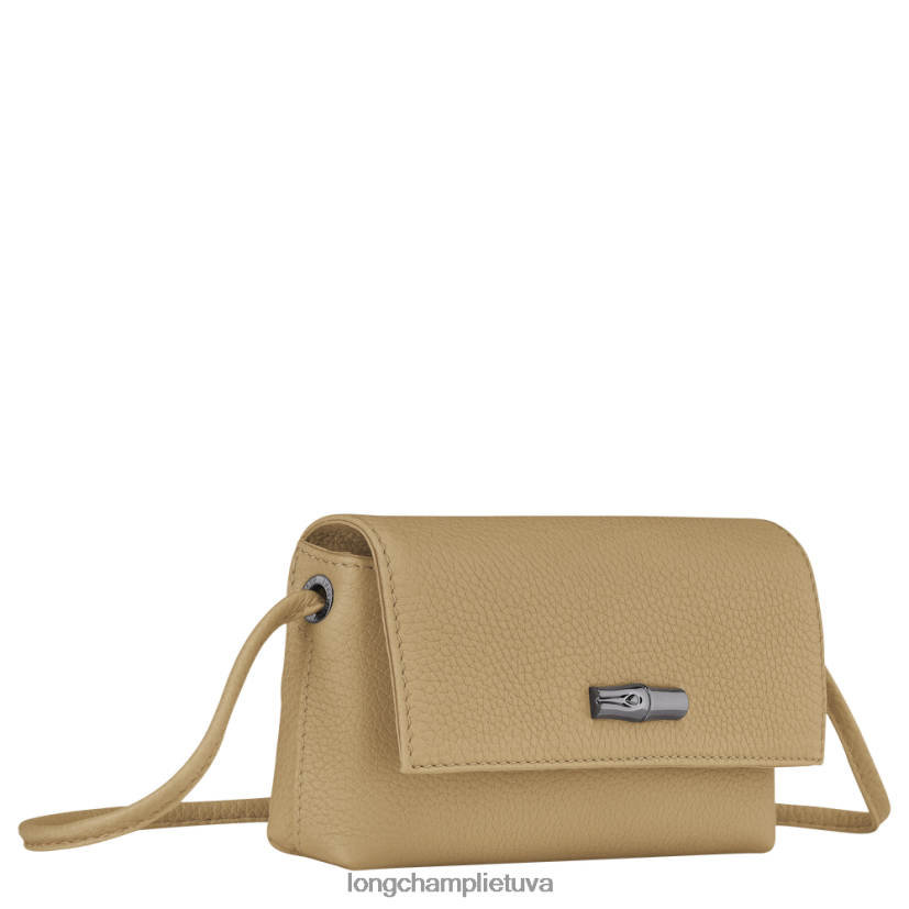 Longchamp roseau esminė sankaba smėlio spalvos moterys odos gaminiai X6B2TB10