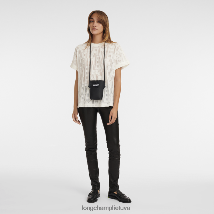 Longchamp roseau telefono dėklas su nėriniais juodas moterys odos gaminiai X6B2TB683
