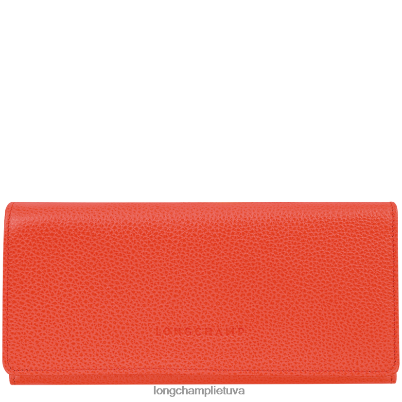 Longchamp le foulonne kontinentinė piniginė oranžinė moterys odos gaminiai X6B2TB603
