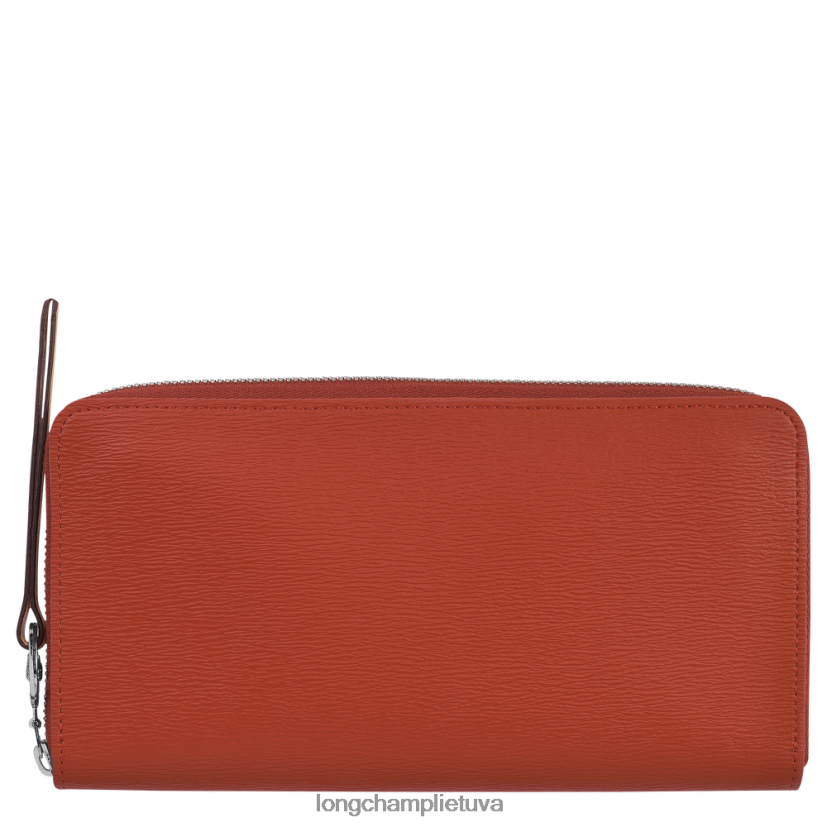 Longchamp le pliage miesto piniginė su užtrauktuku aplink terakotos moterys odos gaminiai X6B2TB551