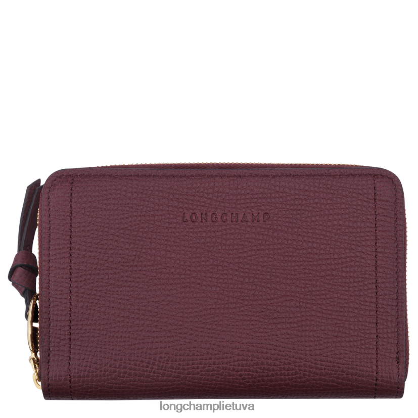 Longchamp pašto dėžutės piniginė bordo moterys odos gaminiai X6B2TB614