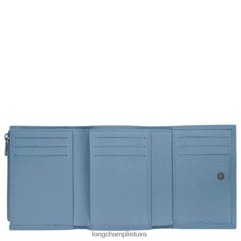 Longchamp roseau esminė piniginė šiferis moterys odos gaminiai X6B2TB574
