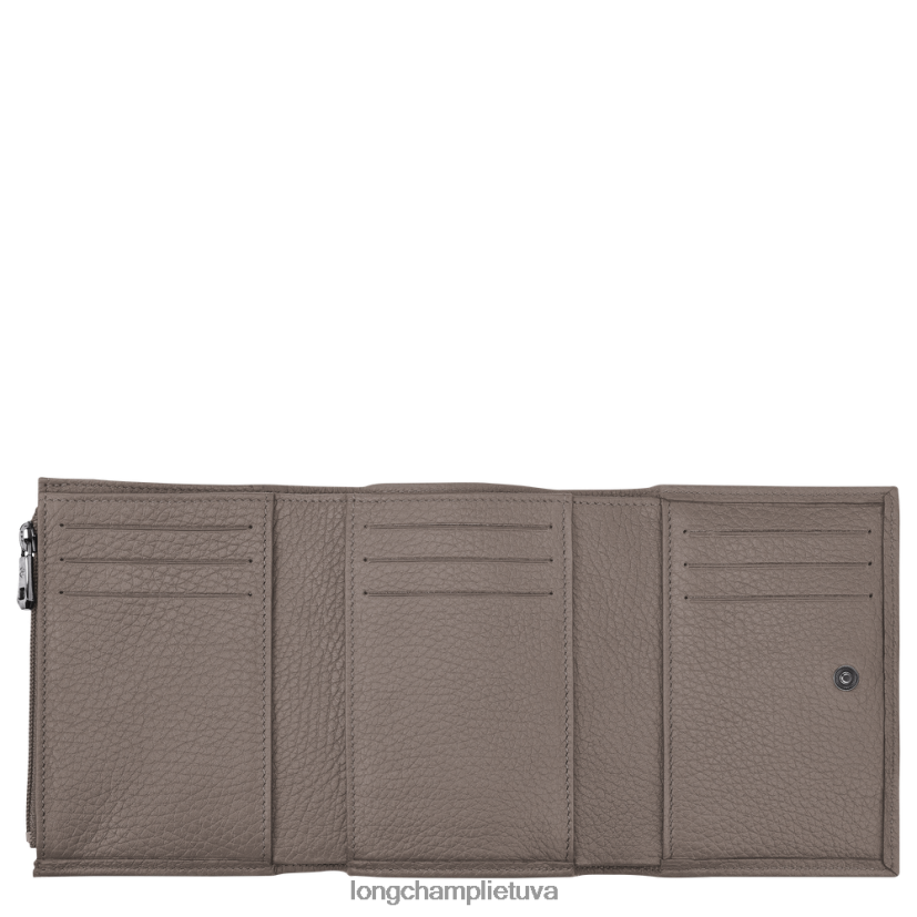 Longchamp roseau esminė piniginė pilka moterys odos gaminiai X6B2TB573