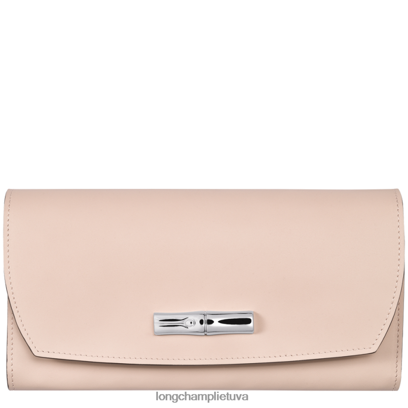 Longchamp roseau kontinentinė piniginė blyškiai rožinė moterys odos gaminiai X6B2TB567