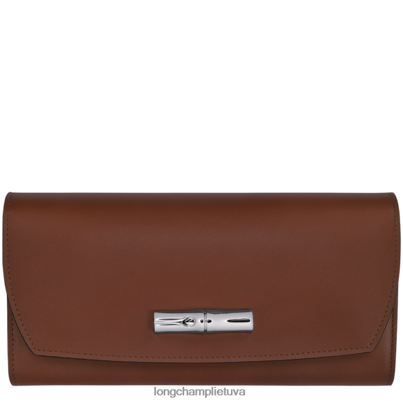 Longchamp roseau kontinentinė piniginė juodmedis moterys odos gaminiai X6B2TB565
