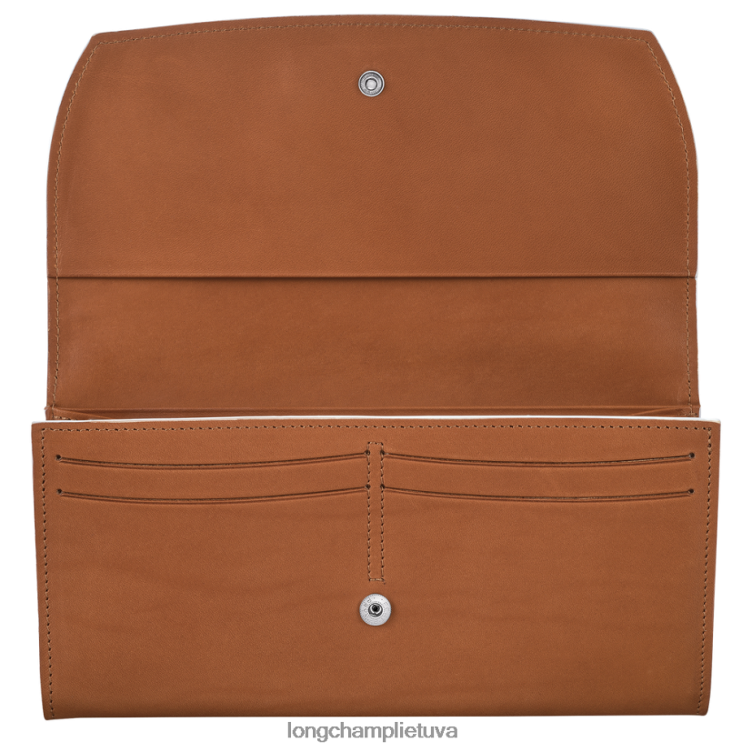 Longchamp roseau kontinentinė piniginė konjako moterys odos gaminiai X6B2TB594