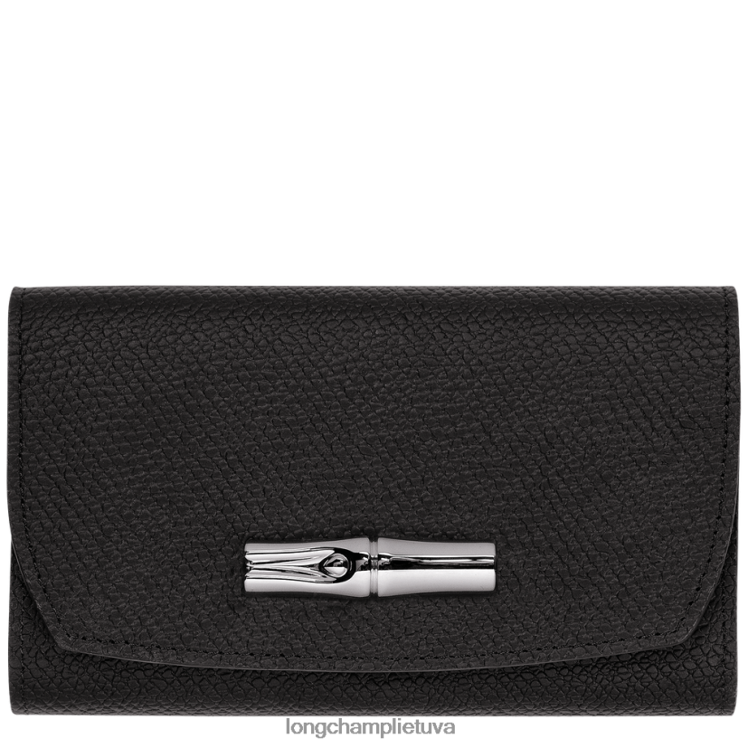 Longchamp roseau piniginė juodas moterys odos gaminiai X6B2TB575