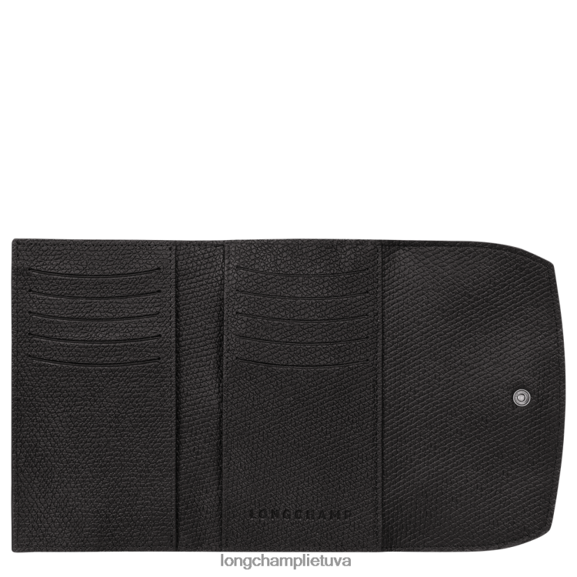 Longchamp roseau piniginė juodas moterys odos gaminiai X6B2TB575