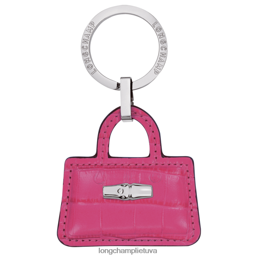 Longchamp roseau raktų pakabukai fuksija moterys odos gaminiai X6B2TB743