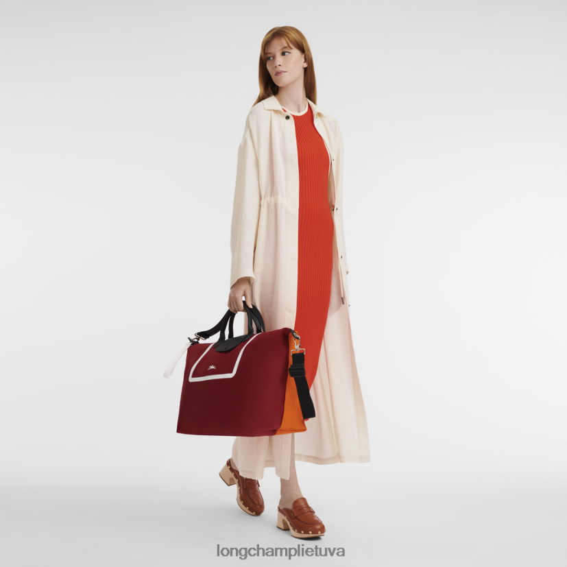 Longchamp le pliage collection kelioninis krepšys oranžinė/bordo vyrų krepšiai X6B2TB778