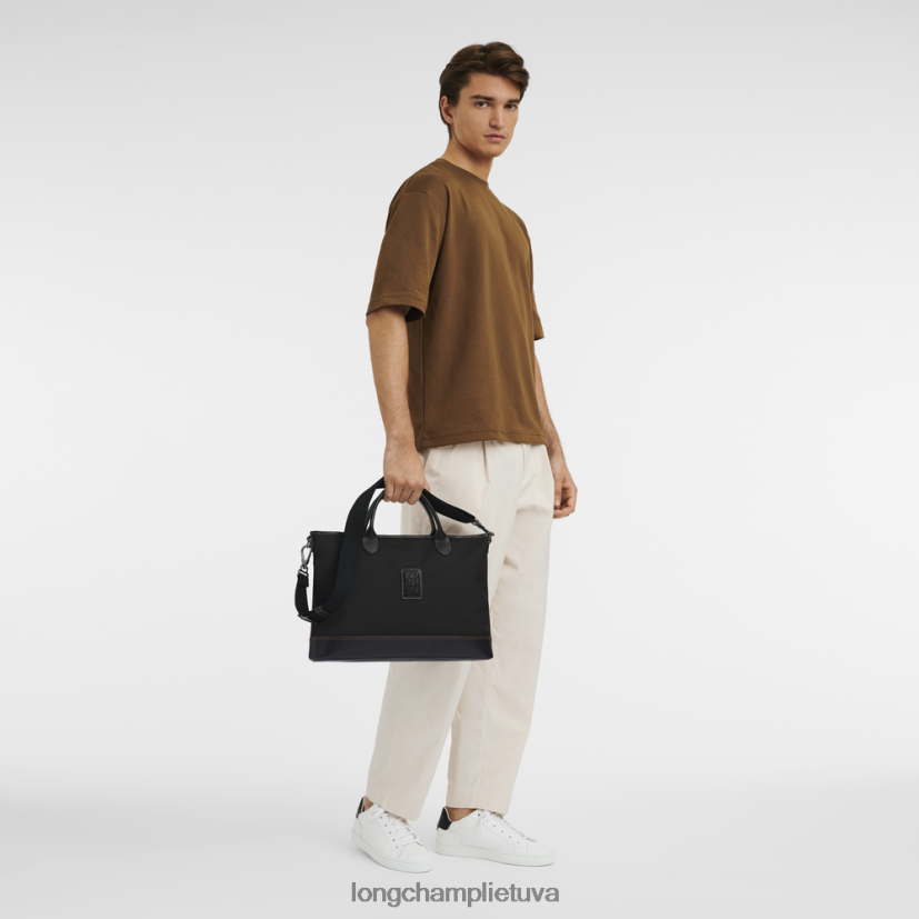 Longchamp Boksfordo portfelis juodas vyrų krepšiai X6B2TB464