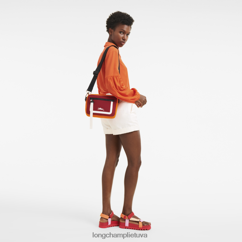 Longchamp le pliage kolekcija fotoaparato krepšys oranžinė/bordo vyrų krepšiai X6B2TB335