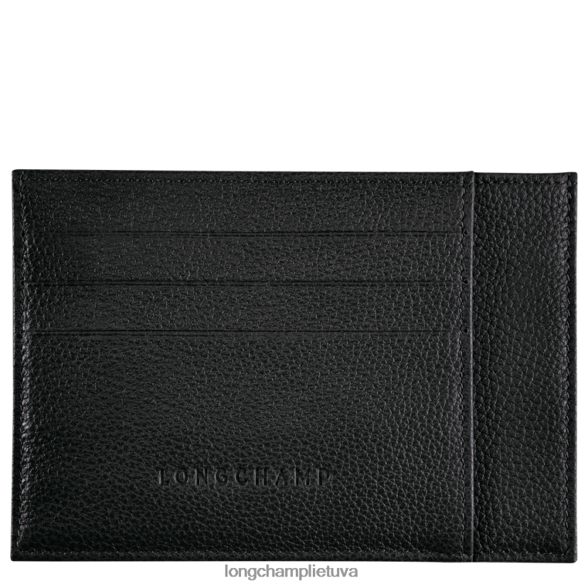 Longchamp le foulonne kortelės laikiklis juodas vyrų odos gaminiai X6B2TB650