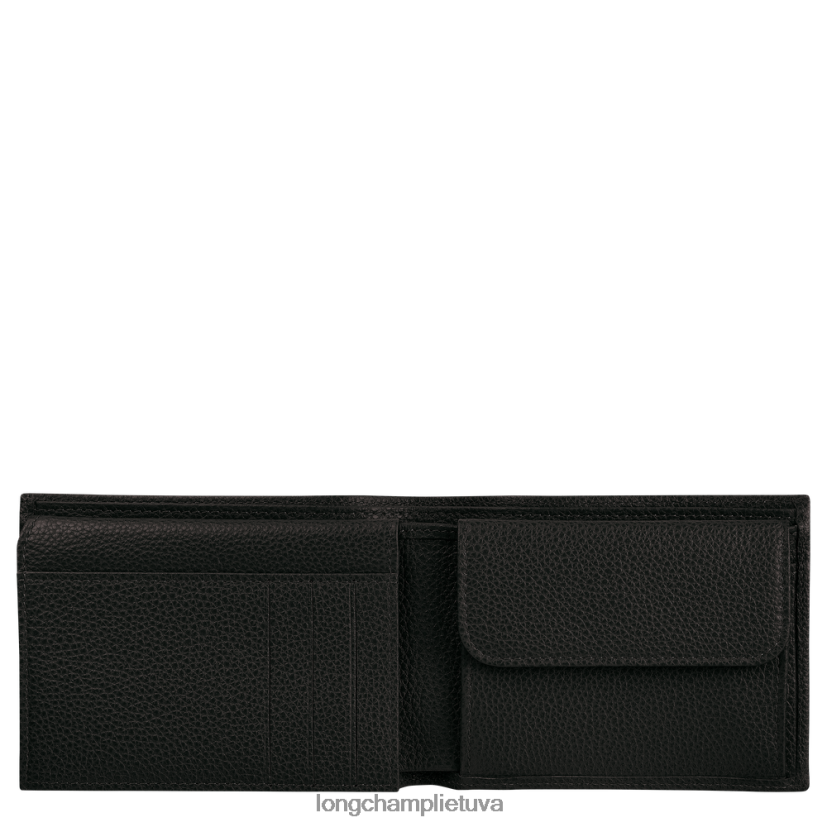 Longchamp le foulonne piniginė juodas vyrų odos gaminiai X6B2TB633